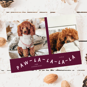 Festividades Cartão de Férias Pet Paw-La-La-La-La-Cranberry