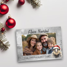 Cartão de Férias Plana de Foto em Ovelha Whimsical