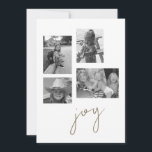 Festividades Cartão de Férias Plana de Joy Collage B/W<br><div class="desc">Cartão de Natal da Joy Collage. Simples. 5 fotos. Fotos pretas e brancas. Filtro aplicado às fotos.</div>