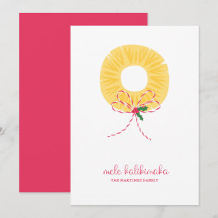 Festividades Cartão de férias planas Mele Kalikimaka Pineapple