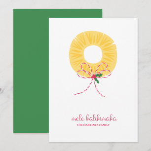 Festividades Cartão de férias planas Mele Kalikimaka Pineapple