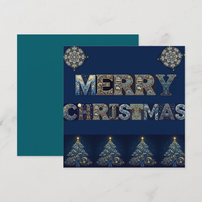 Festividades Cartão de Férias Plano (Frente/Verso)