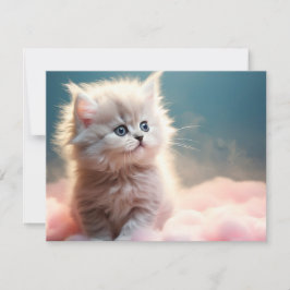Festividades Cartão de Férias Plano com Gatinho Fofo