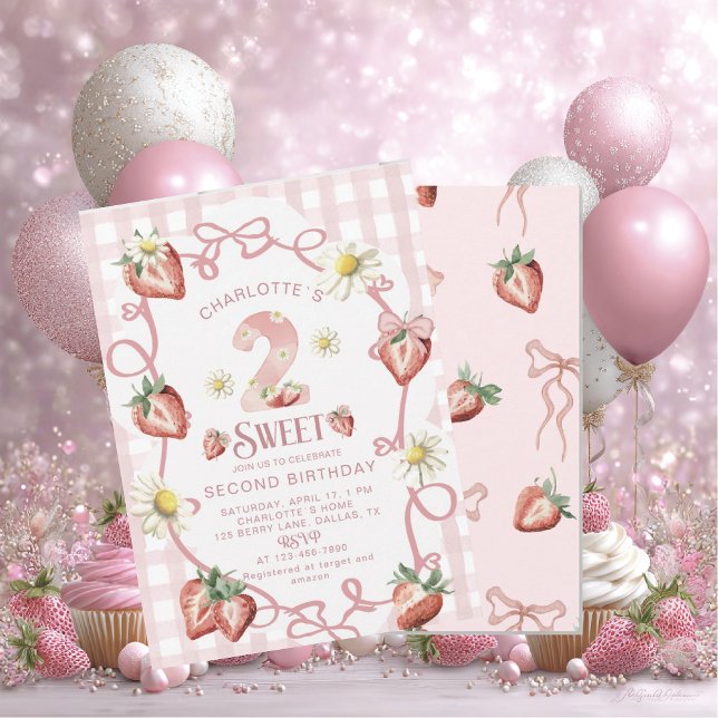 Festividades Cartão de férias plano de morango de aquarela eleg (Criador carregado)