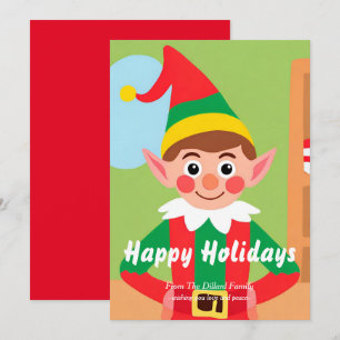 Festividades Cartão de Férias Plano Elf Natal