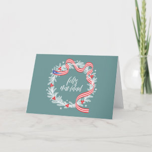 Festividades Cartão de Férias Plano Feliz Navidad Wreath