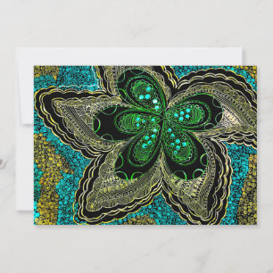 Festividades Cartão de Férias Plano Flor de Mandala Esmeralda T