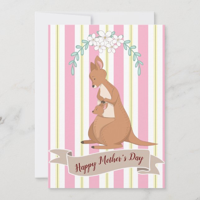 Festividades Cartão de férias plano Momma Kangaroo (Frente)