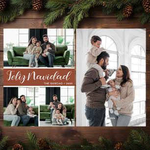 Festividades Cartão de Férias Plano para 4 Fotos Feliz Navidad