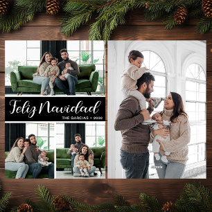 Festividades Cartão de Férias Plano para 4 Fotos Feliz Navidad