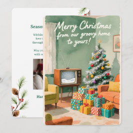 Festividades Cartão de Férias Plano Vintage Personalizável