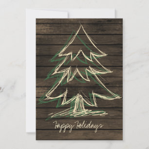 Festividades Cartão de férias russo Barnwood Pine