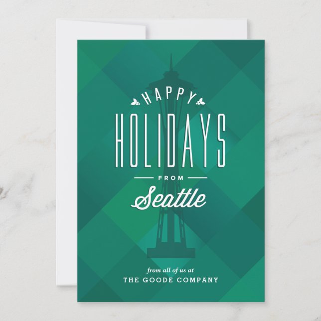 Festividades Cartão de Férias *Saudações De Seattle* (Frente)