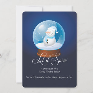 Festividades Cartão de Férias Snowman Globe