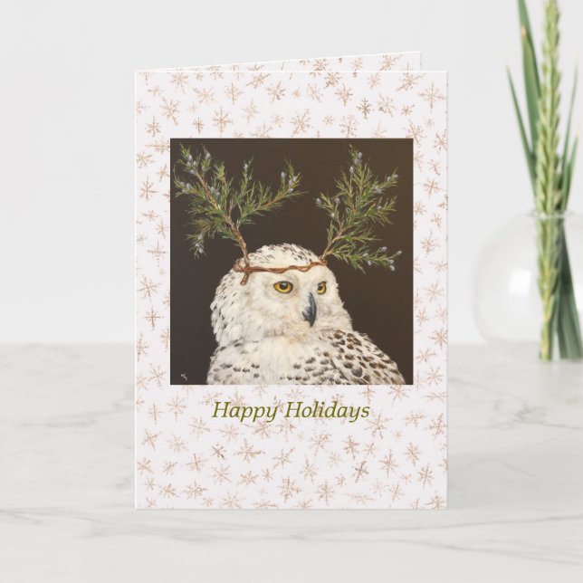 Festividades Cartão de férias Snowy Owl (Frente)