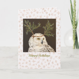 Festividades Cartão de férias Snowy Owl