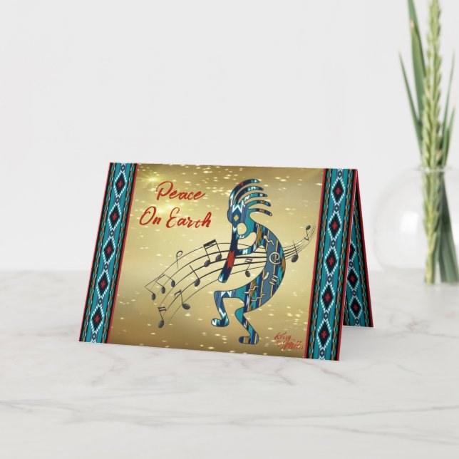 Festividades Cartão de Férias Turquesa Kokopelli (Frente)