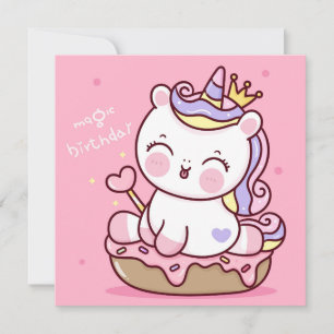 Festividades Cartão de Férias Unicorn Bonito