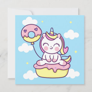 Festividades Cartão de Férias Unicorn Bonito