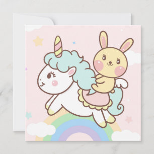 Festividades Cartão de Férias Unicorn Bonito