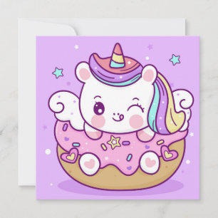 Festividades Cartão de Férias Unicorn Bonito