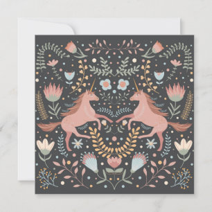 Festividades Cartão de Férias Unicórnio Cute Scandi