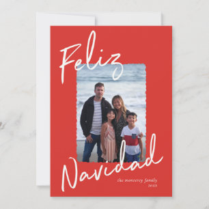Festividades Cartão de Férias Vermelho Verde Feliz Navidad