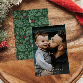 Festividades Cartão de Férias Vertical Botânico Verde