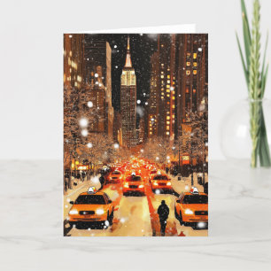 Festividades Cartão de férias vintage de Nova York Manhattan