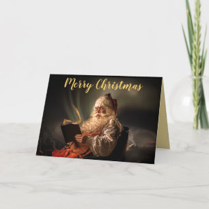 Festividades Cartão de Férias Vintage Santa Claus