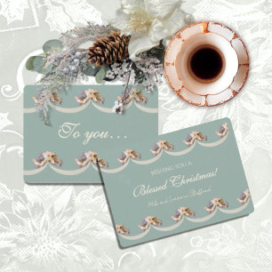 Festividades Cartão de Férias Vitoriano Floral de Bênção