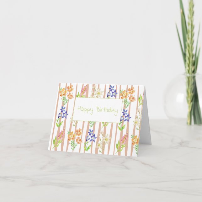 Festividades Cartão de flor de aniversário feliz (Frente)