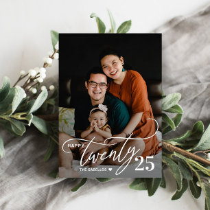 Festividades Cartão de Foto Charmoso de Ano Novo e Vinte Feliz