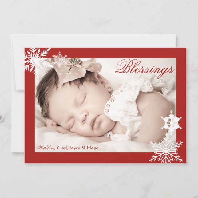 Festividades Cartão de Foto com Borda Vermelha de Férias (Frente)