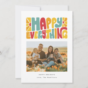 Festividades Cartão de Foto com Letras em Bolha Tudo Feliz Retr