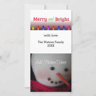 Festividades Cartão de Foto com Luzes de Natal Brilhantes