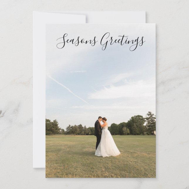 Festividades Cartão de Foto com Script de Boas Festas (Frente)