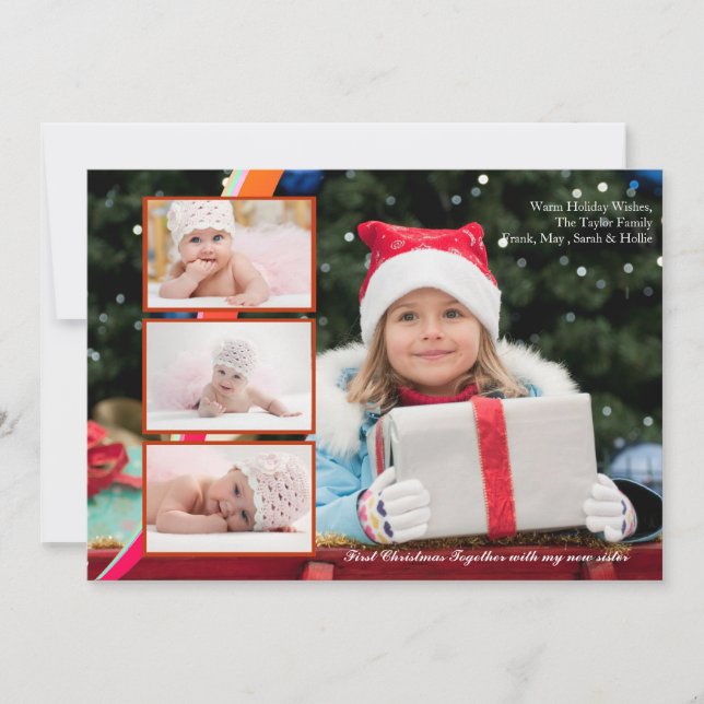 Festividades Cartão de Foto com Tríplice Camada (Frente)