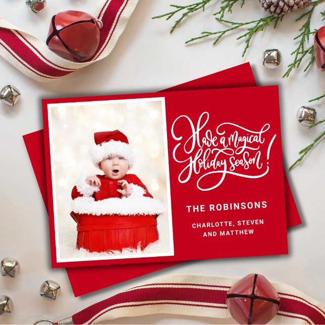 Festividades Cartão de Foto da Temporada Mágica de Férias (Criador carregado)