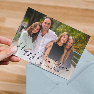 Festividades Cartão de Foto de Ano Novo Escrito Simplesmente