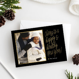 Festividades Cartão de Foto de Ano Novo Feliz e Saudável