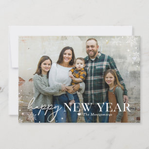 Festividades Cartão de Foto de Ano Novo Feliz Linda Gela