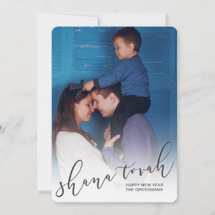 Festividades Cartão de Foto de Ano Novo Shana Tova Script - Pre