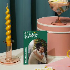 Festividades Cartão de Foto de Boas Festas com Letra Moderna Ve