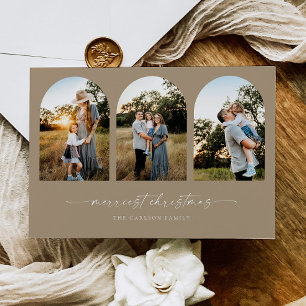 Festividades Cartão de Foto de Boas Festas de Natal com Arco Bo