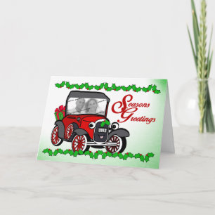 Festividades cartão de foto de carro antigo