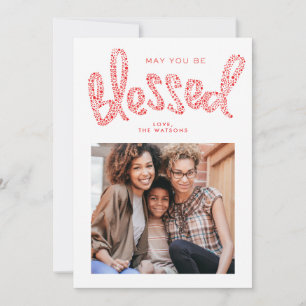 Festividades Cartão de Foto de Carta de Natal Religiosa Abençoa