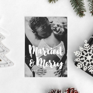 Festividades Cartão de foto de casamento e alegria