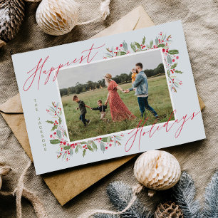 Festividades Cartão de Foto de Família de Natal Alegre com Azev