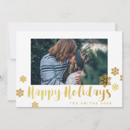 Festividades Cartão de foto de Felizes Festas com flocos de nev